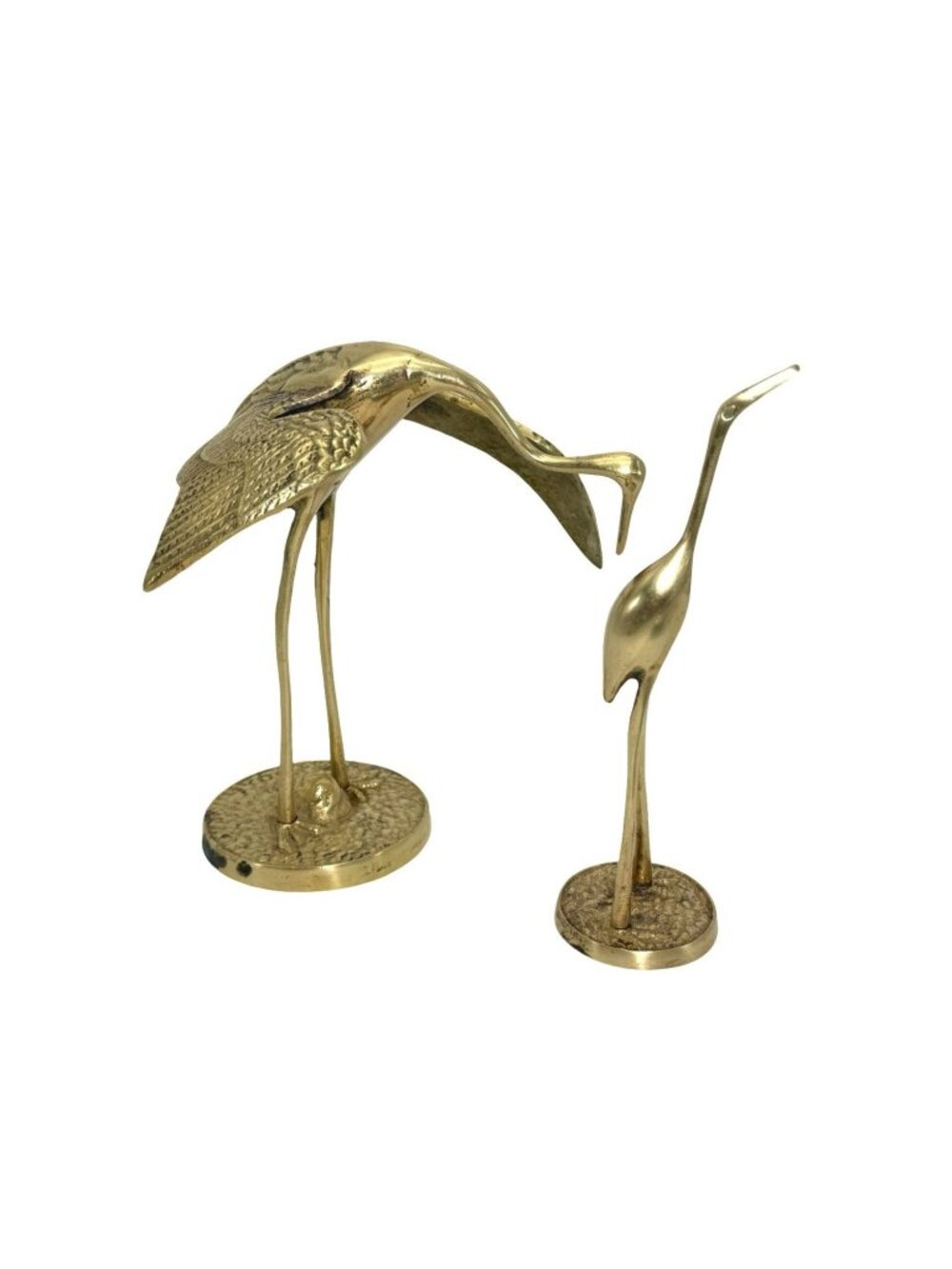 Vintage Brass Heron, Crane, Bird Figurine Set of 2